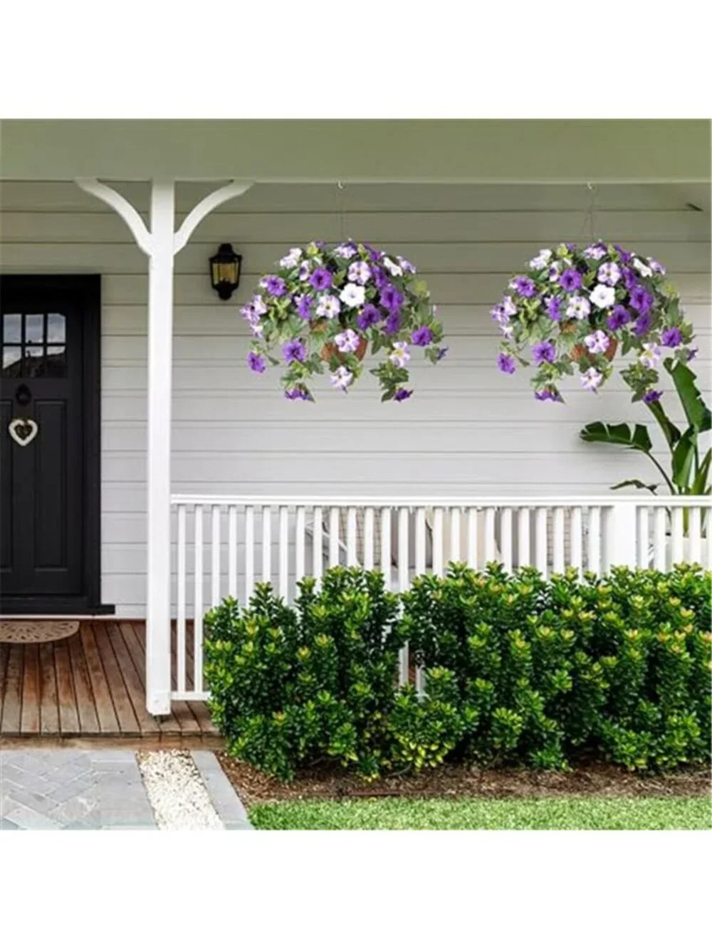 Artificial Morning Glory Flowers UV Resistant Outdoor Hanging Faux Petunia